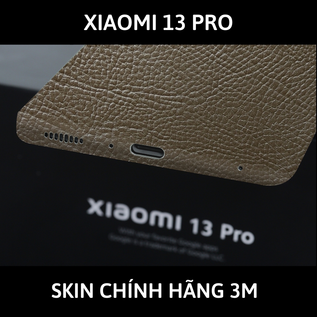 Skin 3m Mi 13 Ultra, Mi 13 Pro, Mi 13  full body và camera nhập khẩu chính hãng USA phụ kiện điện thoại huỳnh tân store - Hexis Brown Leather - Warp Skin Collection