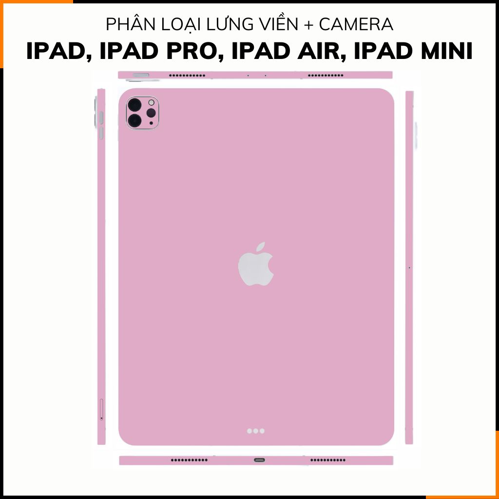 Dán skin ipad , ipad pro, ipad air , ipad mini full body và camera chính hãng 3M - PASTEL PINK -  SK A02 06 phụ kiện điện thoại huỳnh tân store
