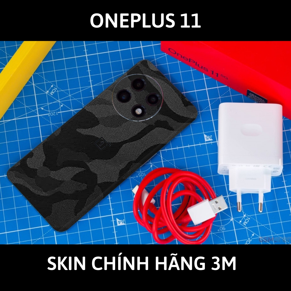 Skin 3m Oneplus 11 full body và camera nhập khẩu chính hãng USA phụ kiện điện thoại huỳnh tân store - Camo Black - Warp Skin Collection