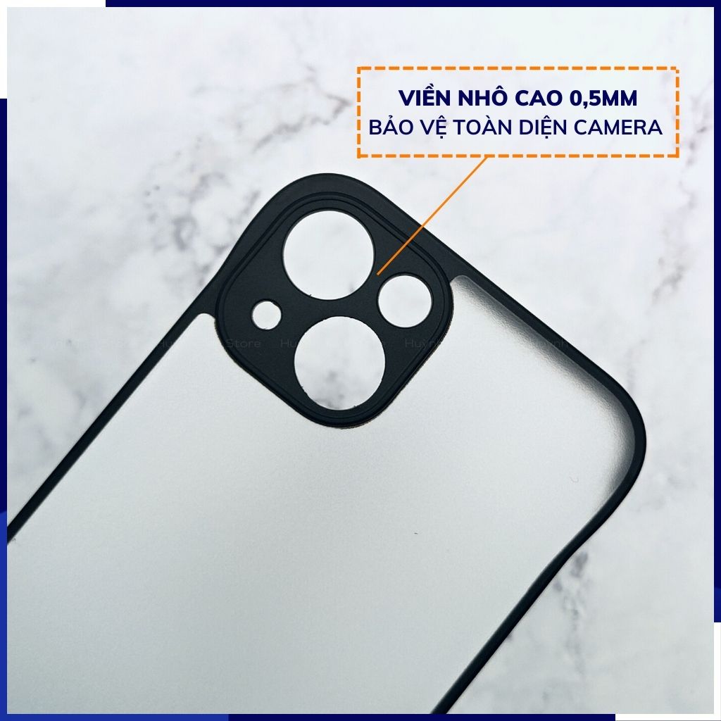 Ốp lưng iphone 14 pro nửa cạnh lưng nhám chống bám vân tay bảo vệ camera phụ kiện huỳnh tân store