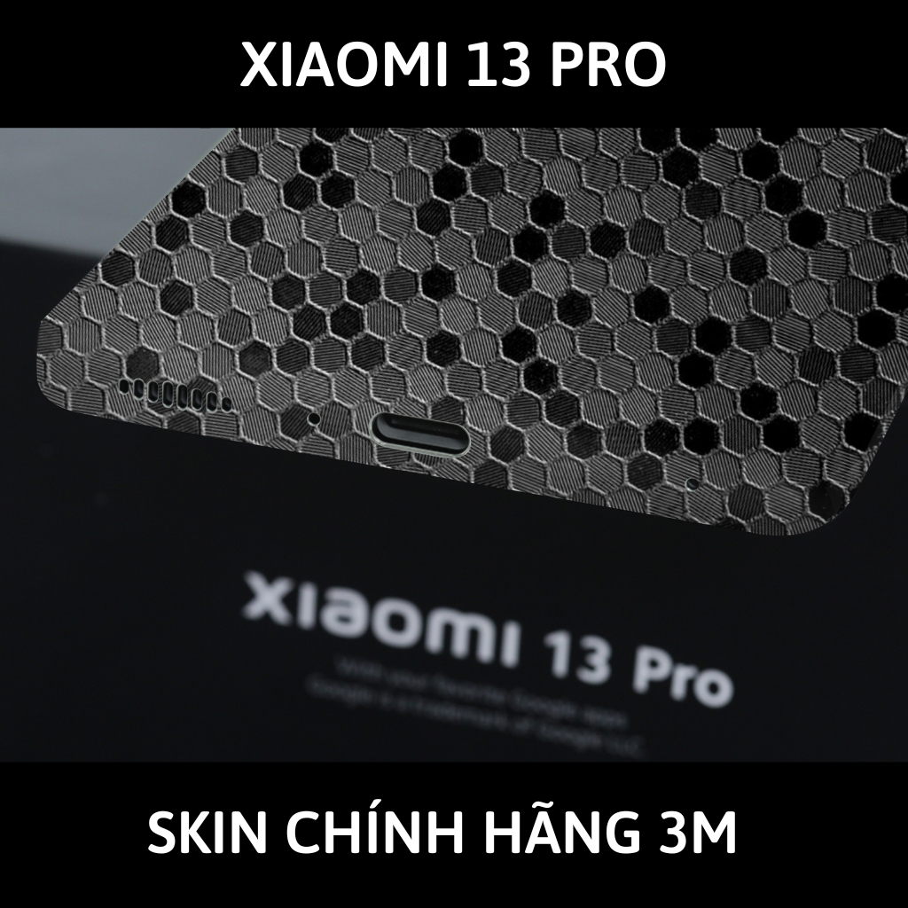 Skin 3m Mi 13 Ultra, Mi 13 Pro, Mi 13  full body và camera nhập khẩu chính hãng USA phụ kiện điện thoại huỳnh tân store - Hexis Honeycomb Black - Warp Skin Collection