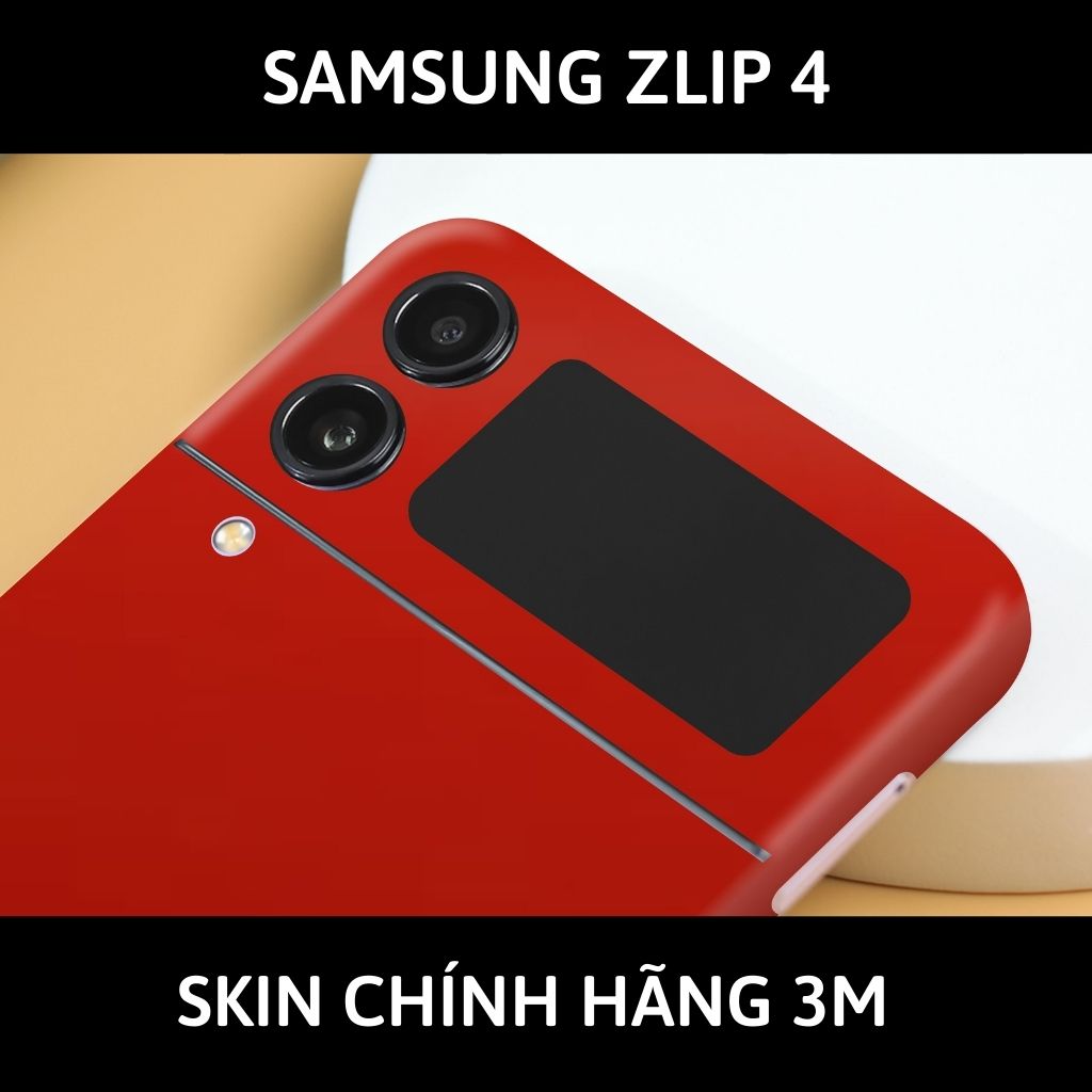 Skin 3m samsung galaxy Z Flip 4, Z Flip 3, Z Flip full body và camera nhập khẩu chính hãng USA phụ kiện điện thoại huỳnh tân store - Matte Red - Warp Skin Collection