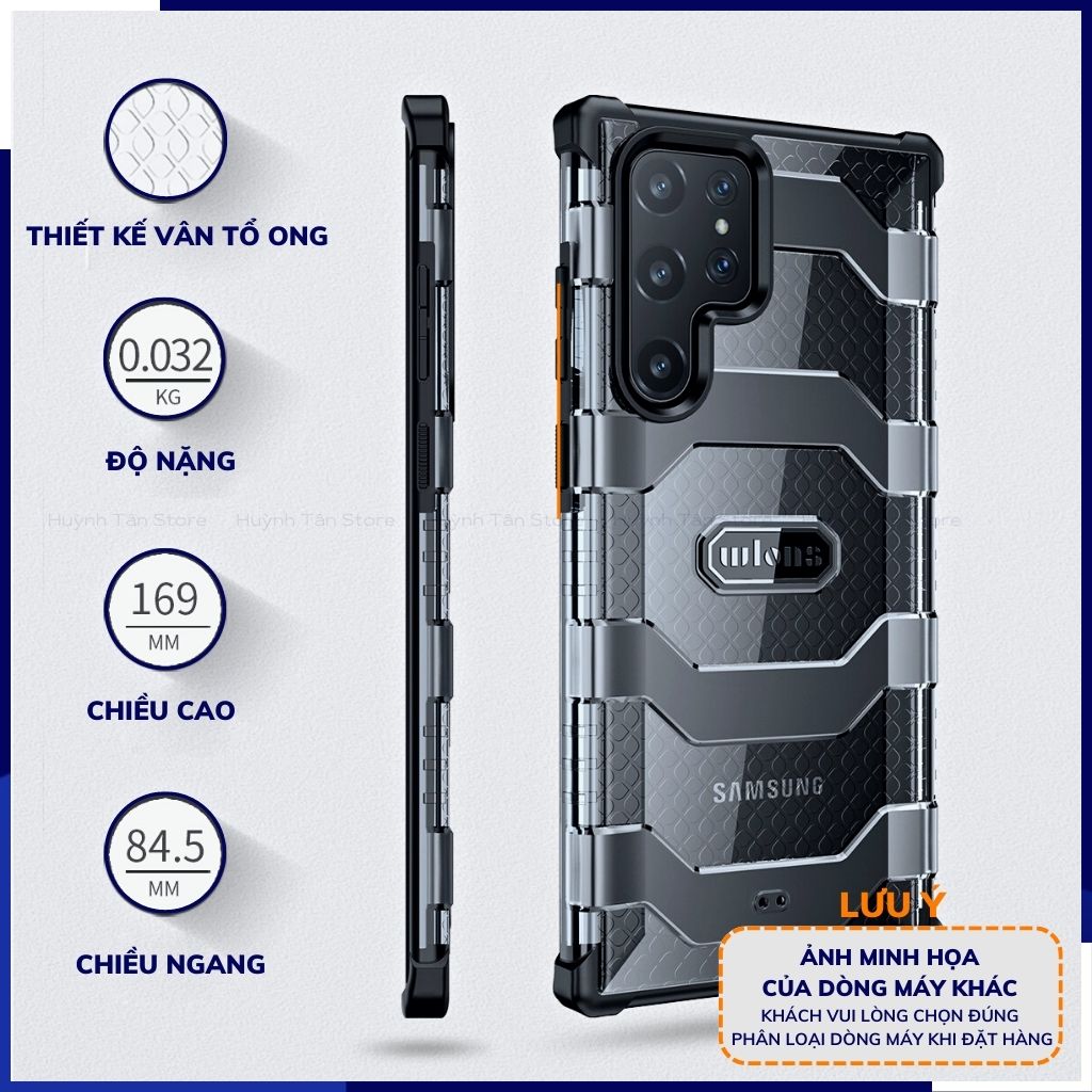 Ốp lưng s22 ultra chống sốc bảo vệ camera trong suốt chống ố vàng wlons phụ kiện điện thoại huỳnh tân store