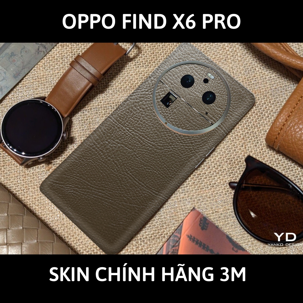 Dán skin điện thoại Oppo Find X6 Pro full body và camera nhập khẩu chính hãng USA phụ kiện điện thoại huỳnh tân store - Hexis Brown Leather - Warp Skin Collection