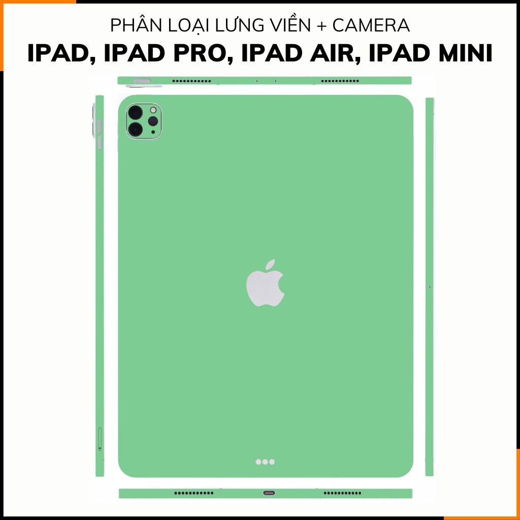 Dán skin ipad , ipad pro, ipad air , ipad mini full body và camera chính hãng 3M - PASTEL SEAFOAM GREEN - SK-A02-02 phụ kiện điện thoại huỳnh tân store