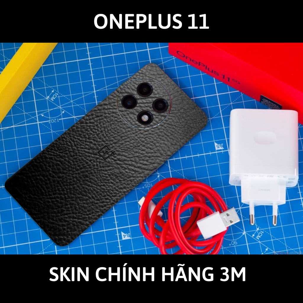 Skin 3m Oneplus 11 full body và camera nhập khẩu chính hãng USA phụ kiện điện thoại huỳnh tân store - Hexis Black Leather - Warp Skin Collection