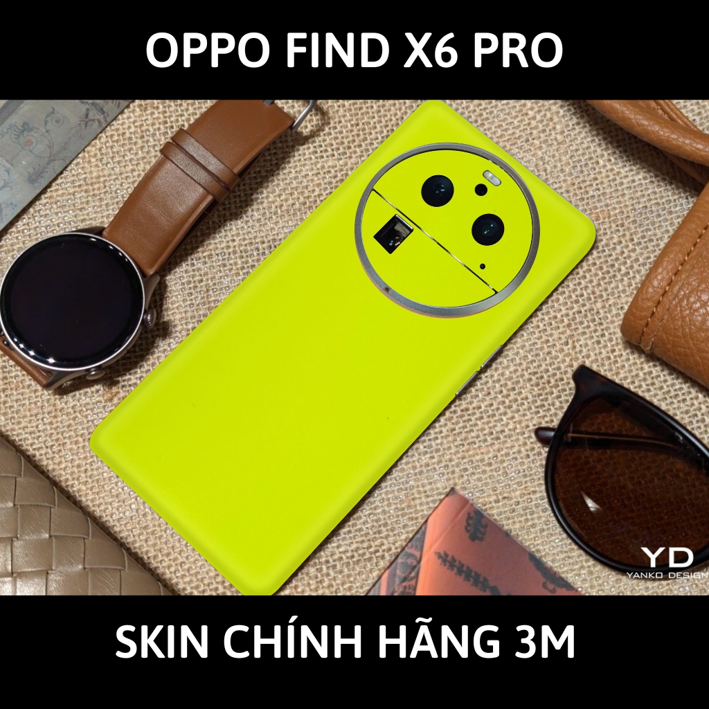 Dán skin điện thoại Oppo Find X6 Pro full body và camera nhập khẩu chính hãng USA phụ kiện điện thoại huỳnh tân store - Yellow Neo - Warp Skin Collection