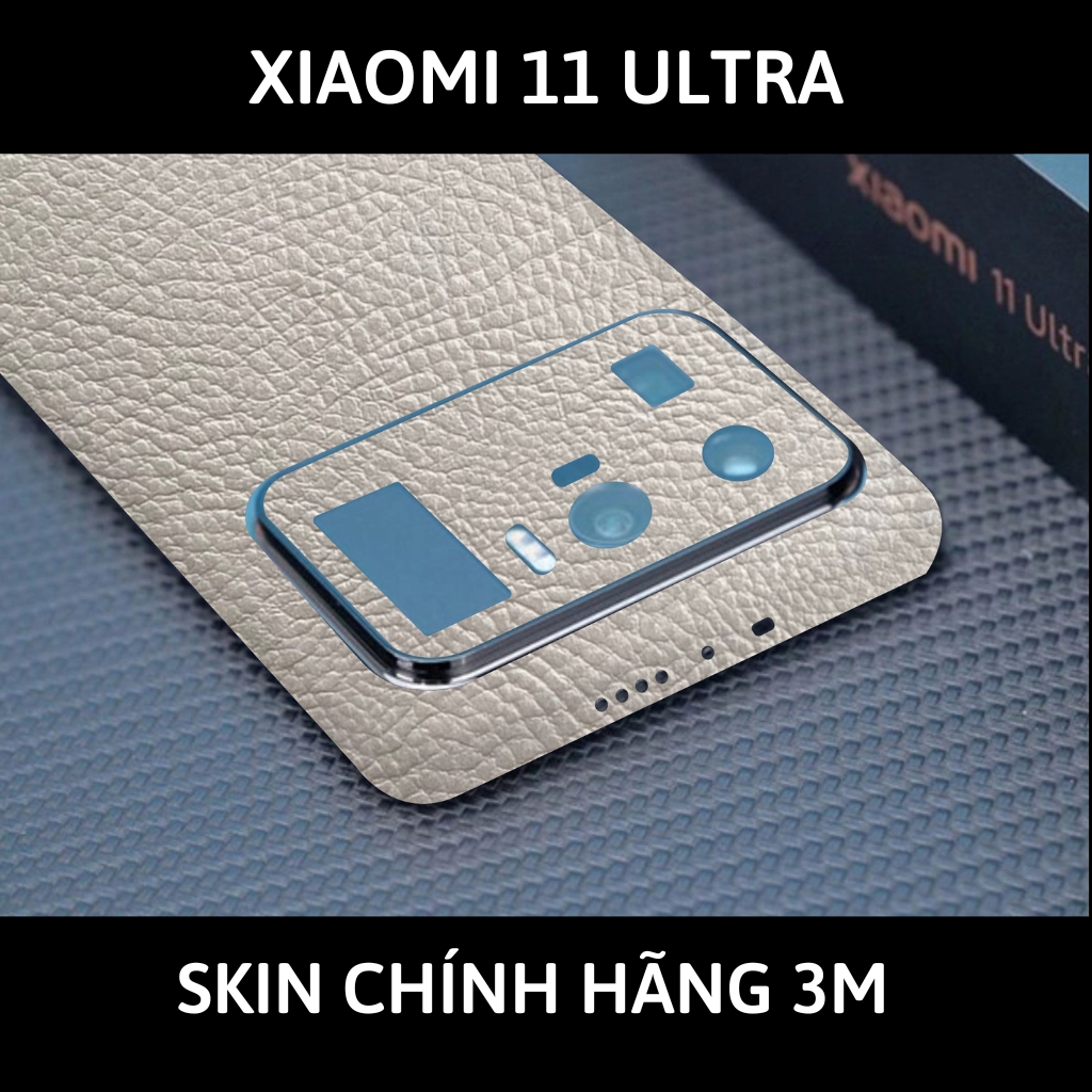 Skin 3m Mi 11 Ultra full body và camera nhập khẩu chính hãng USA phụ kiện điện thoại huỳnh tân store - Hexis Grey Leather - Warp Skin Collection