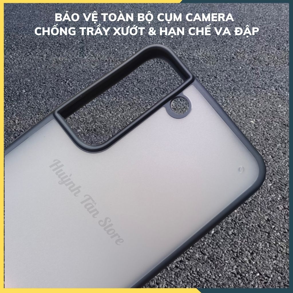 Ốp lưng samsung s22 chống sốc bảo vệ camera chống vân tay nhám viền màu ver 2 phụ kiện điện thoại huỳnh tân store
