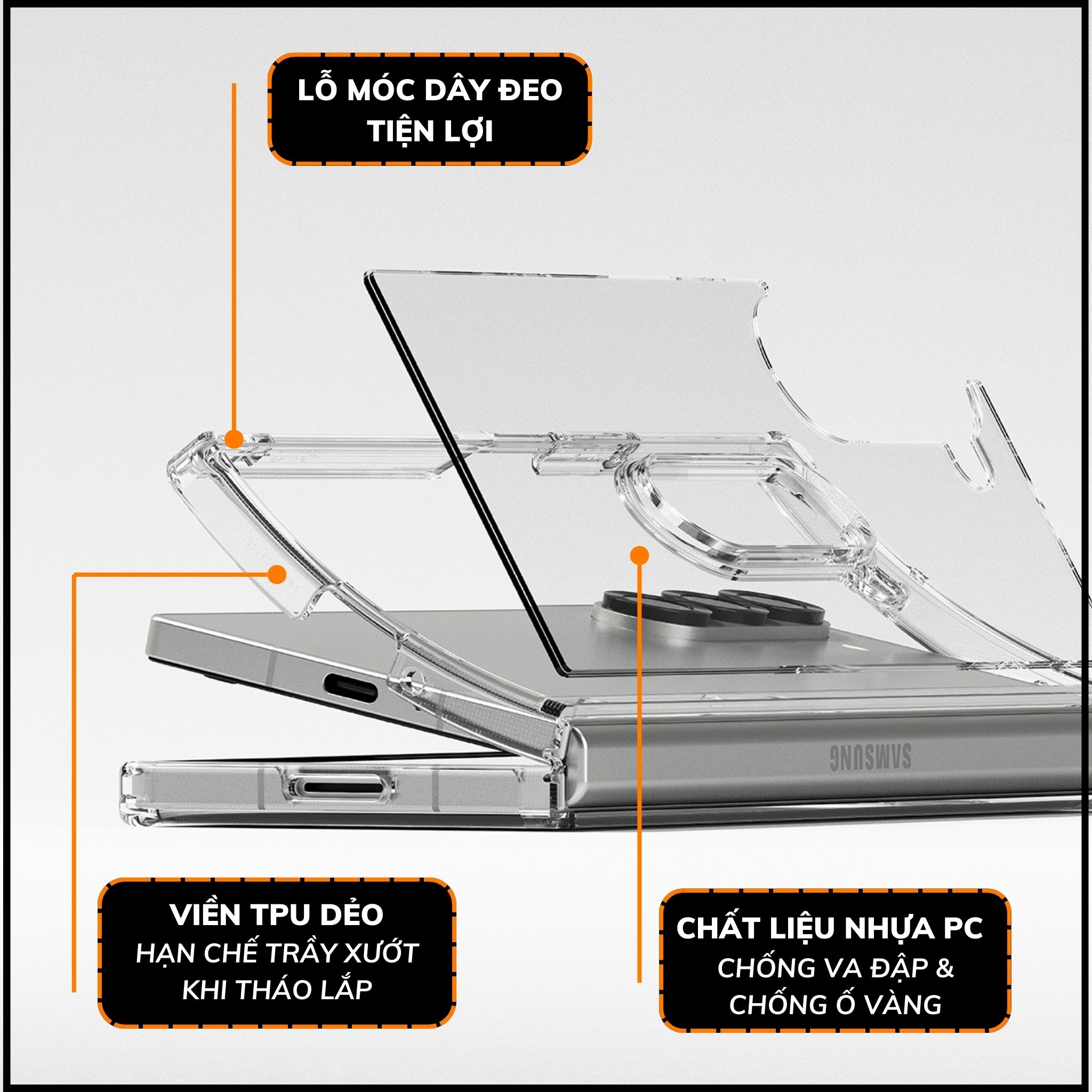 Ốp lưng samsung z fold 7, zfold 6 RINGKE chính hãng trong suốt chống sốc FUSION chống ố vàng phụ kiện huỳnh tân store