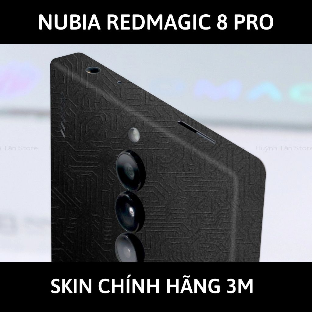 Skin 3m Nubia Redmagic 8 Pro, 8 Pro Plus full body và camera nhập khẩu chính hãng USA phụ kiện điện thoại huỳnh tân store - Electronic Black 2022 - Warp Skin Collection