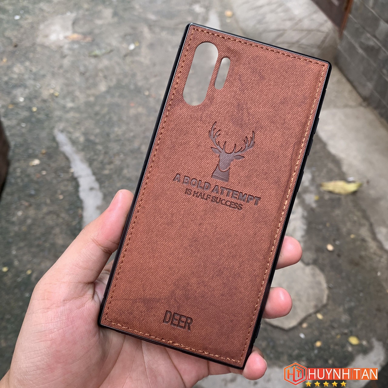 Ốp lưng Samsung Galaxy Note 10 Pro vải Jean khắc hình Nai 3D