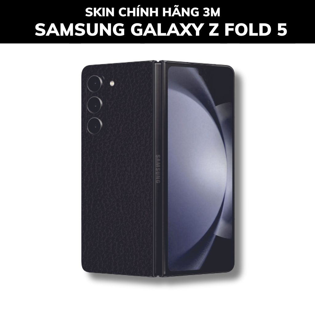dán skin 3m samsung galaxy z fold 5 full body, camera phụ kiện điện thoại huỳnh tân store - Black Leather