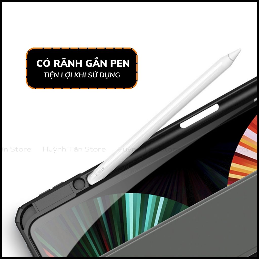 BAO DA ipad pro 11 inch 12,9 inch topy series chính hãng duxducis chống va đập có khay khe để bút