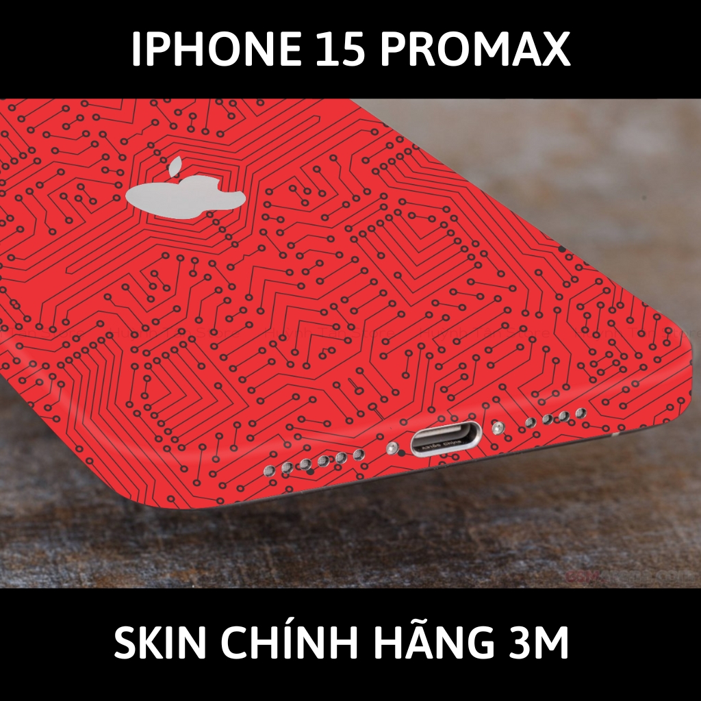 Dán skin điện thoại Iphone 15 Pro Max full body và camera nhập khẩu chính hãng USA phụ kiện điện thoại huỳnh tân store - Electronic Red - Warp Skin Collection