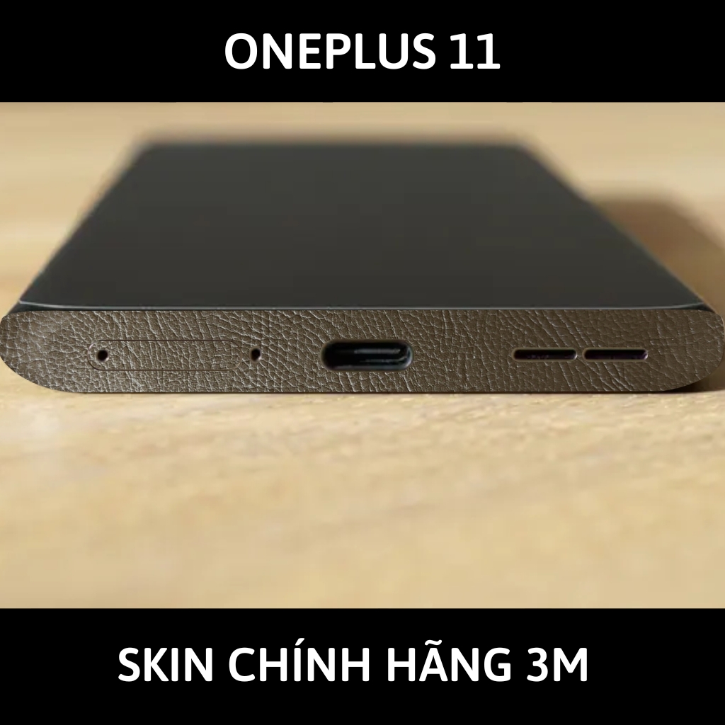 Skin 3m Oneplus 11 full body và camera nhập khẩu chính hãng USA phụ kiện điện thoại huỳnh tân store - Hexis Brown Leather - Warp Skin Collection