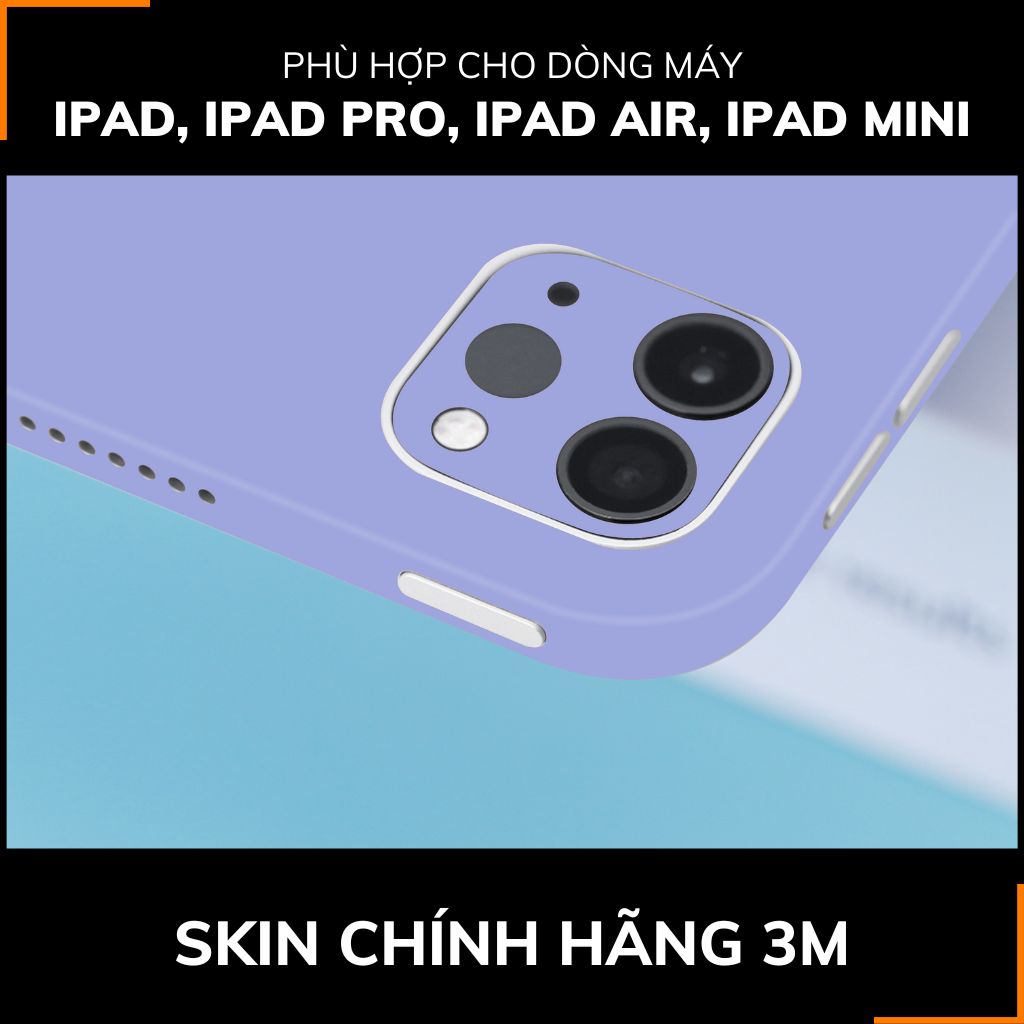 Dán skin ipad , ipad pro, ipad air , ipad mini full body và camera chính hãng 3M - PASTEL PURPLE -  SK A02 05 phụ kiện điện thoại huỳnh tân store
