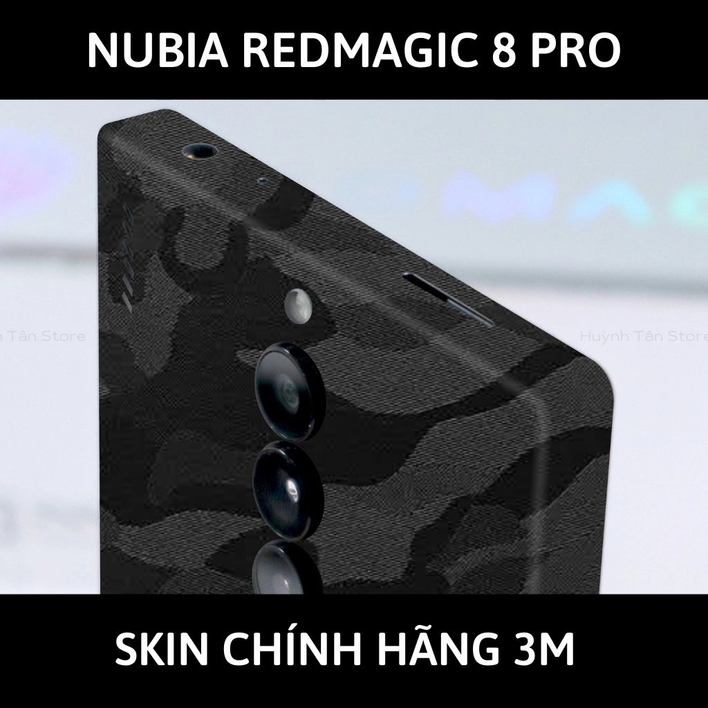 Skin 3m Nubia Redmagic 8 Pro, 8 Pro Plus full body và camera nhập khẩu chính hãng USA phụ kiện điện thoại huỳnh tân store - Camo Black - Warp Skin Collection