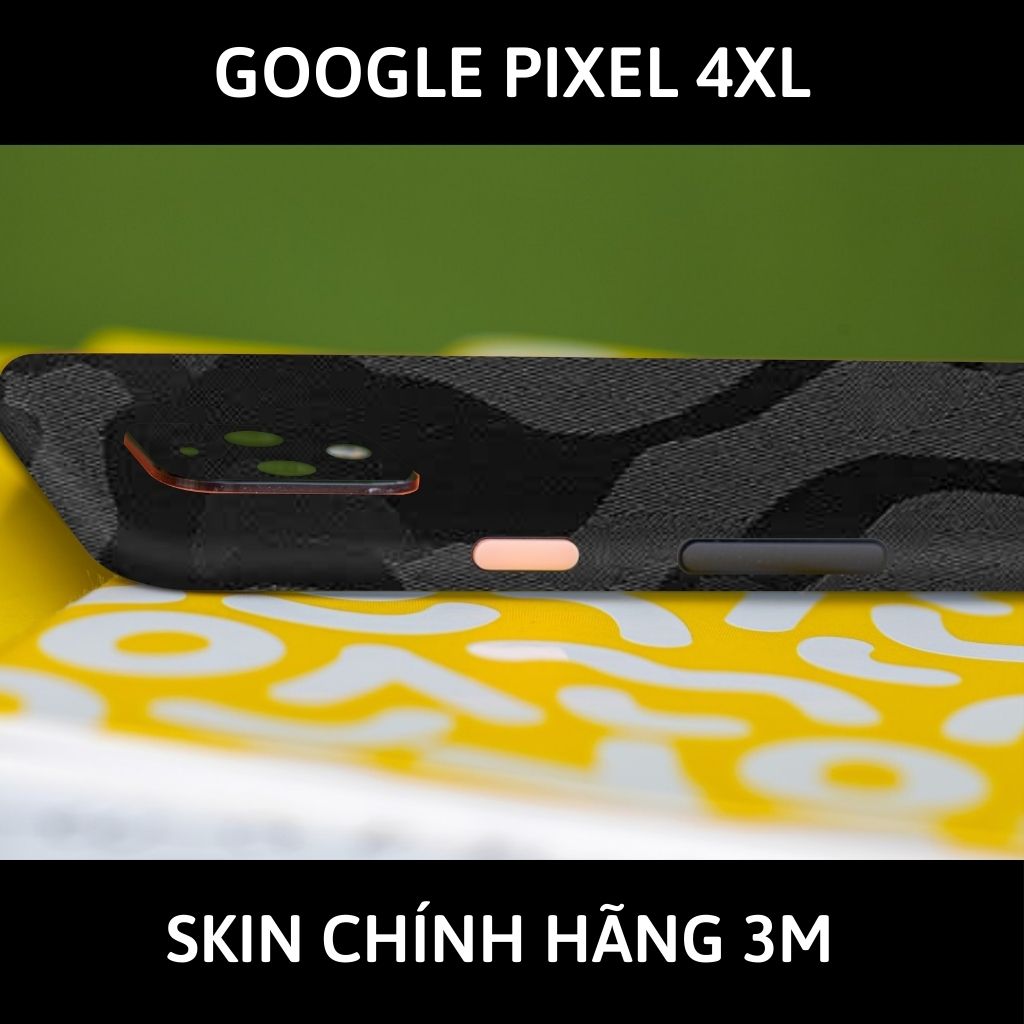 Skin 3m google Pixel 4XL, Pixel 4 full body và camera nhập khẩu chính hãng USA phụ kiện điện thoại huỳnh tân store - Camo Black - Warp Skin Collection