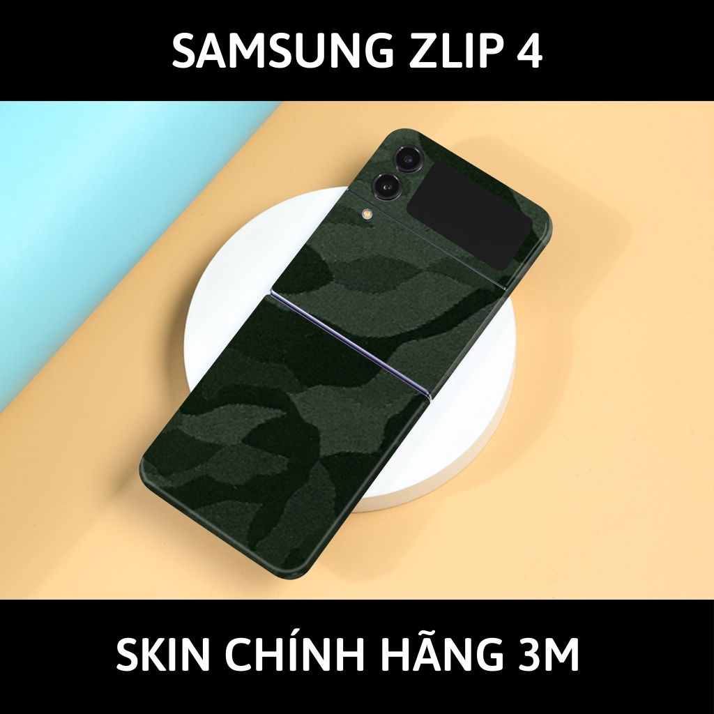 Skin 3m samsung galaxy Z Flip 4, Z Flip 3, Z Flip full body và camera nhập khẩu chính hãng USA phụ kiện điện thoại huỳnh tân store - Camo Green - Warp Skin Collection