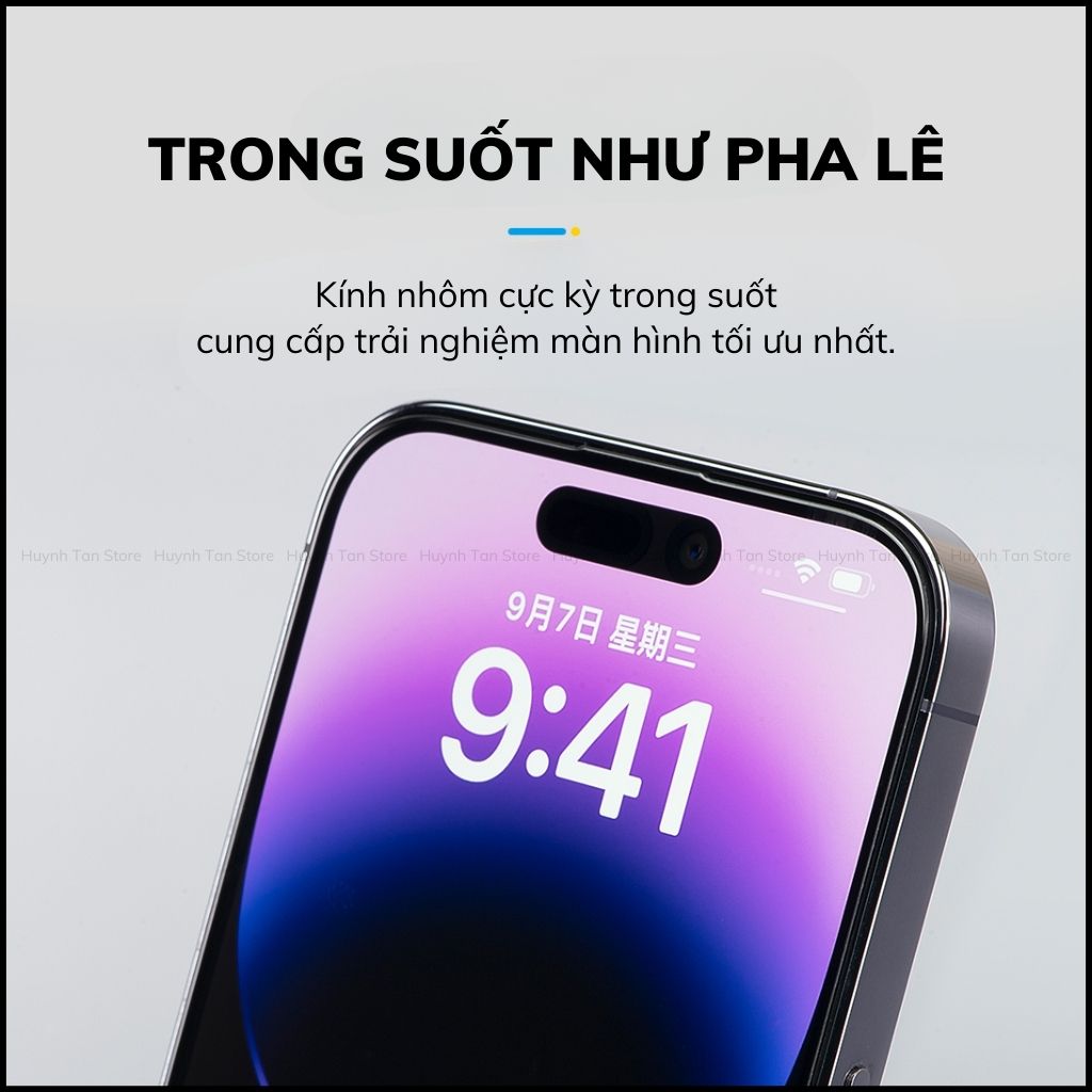 Kính cường lực iphone 16 Pro Max trong suốt full màn kèm khung tự dán chính hãng HODA