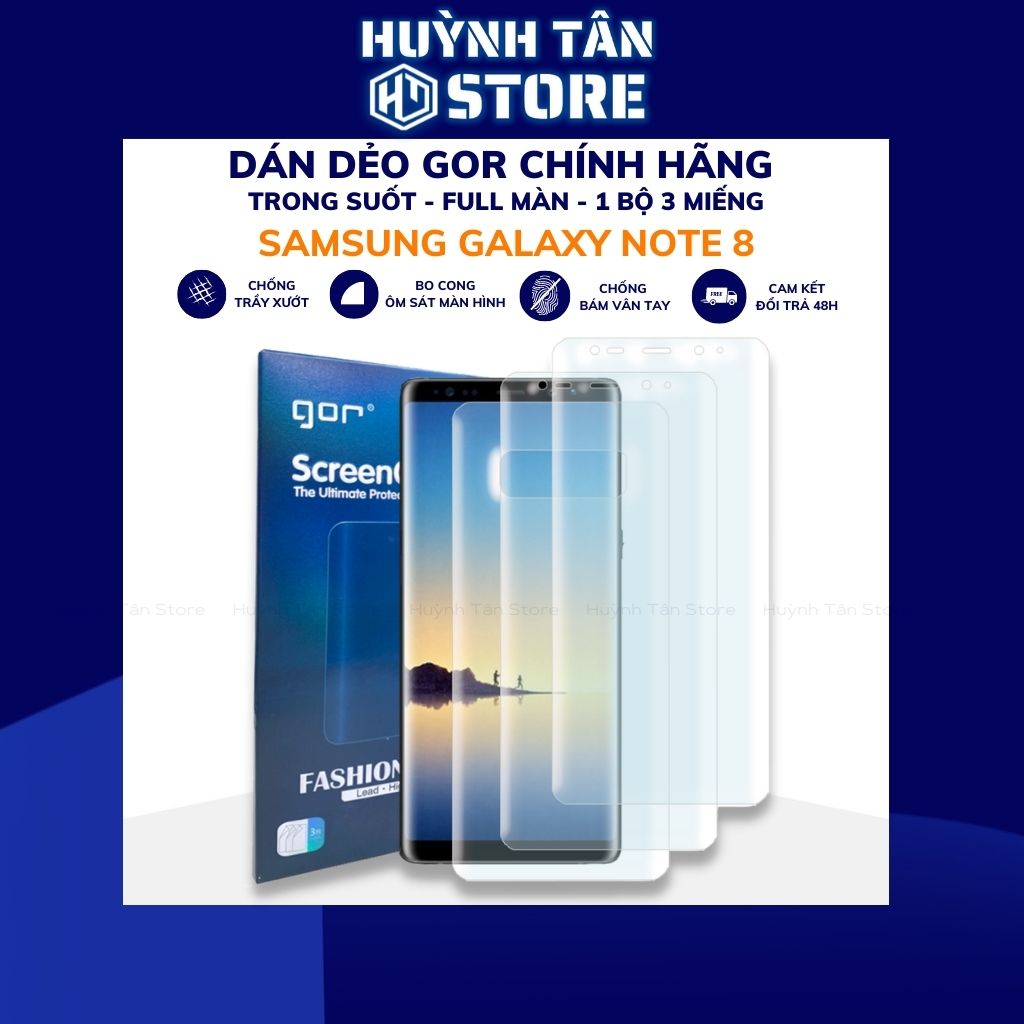 Dán màn hình samsung note 8 gor dẻo trong suốt chính hãng phụ kiện điện thoại huỳnh tân store