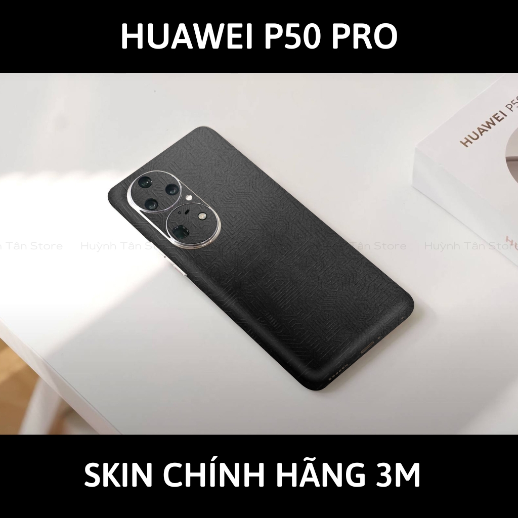 Dán skin điện thoại Huawei P50 Pro full body và camera nhập khẩu chính hãng USA phụ kiện điện thoại huỳnh tân store - Electronic Black 2022 - Warp Skin Collection