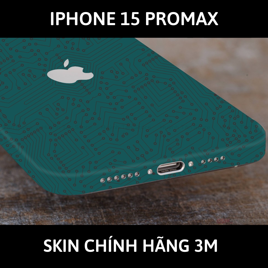 Dán skin điện thoại Iphone 15 Pro Max full body và camera nhập khẩu chính hãng USA phụ kiện điện thoại huỳnh tân store - Electronic Green - Warp Skin Collection