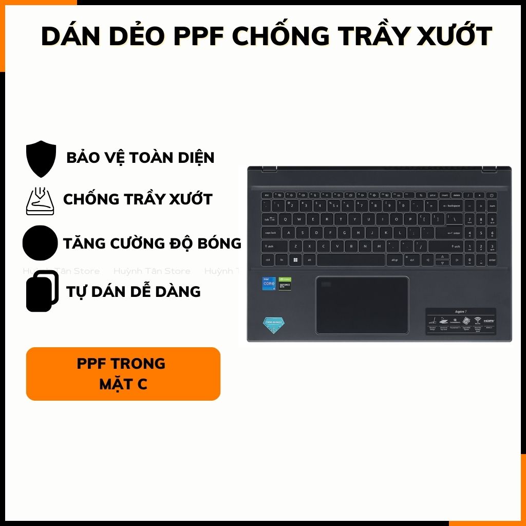 Dán dẻo PPF laptop asus, dell , acer, hp, msi trong suốt hoặc nhám chống trầy xướt, bảo vệ phụ kiện điện thoại huỳnh tân store