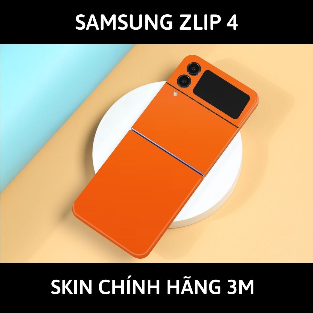 Skin 3m samsung galaxy Z Flip 4, Z Flip 3, Z Flip full body và camera nhập khẩu chính hãng USA phụ kiện điện thoại huỳnh tân store - Matte Oranger - Warp Skin Collection