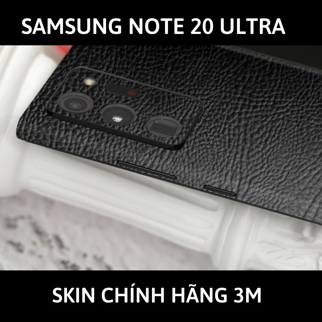 Skin 3m samsung galaxy note 20, note 20 ultra full body và camera nhập khẩu chính hãng USA phụ kiện điện thoại huỳnh tân store - Black Leather - Warp Skin Collection