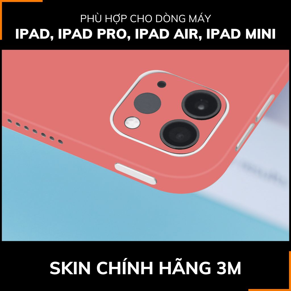 Dán skin ipad , ipad pro, ipad air , ipad mini full body và camera chính hãng 3M - PASTEL  RED - SK-A02-04 phụ kiện điện thoại huỳnh tân store