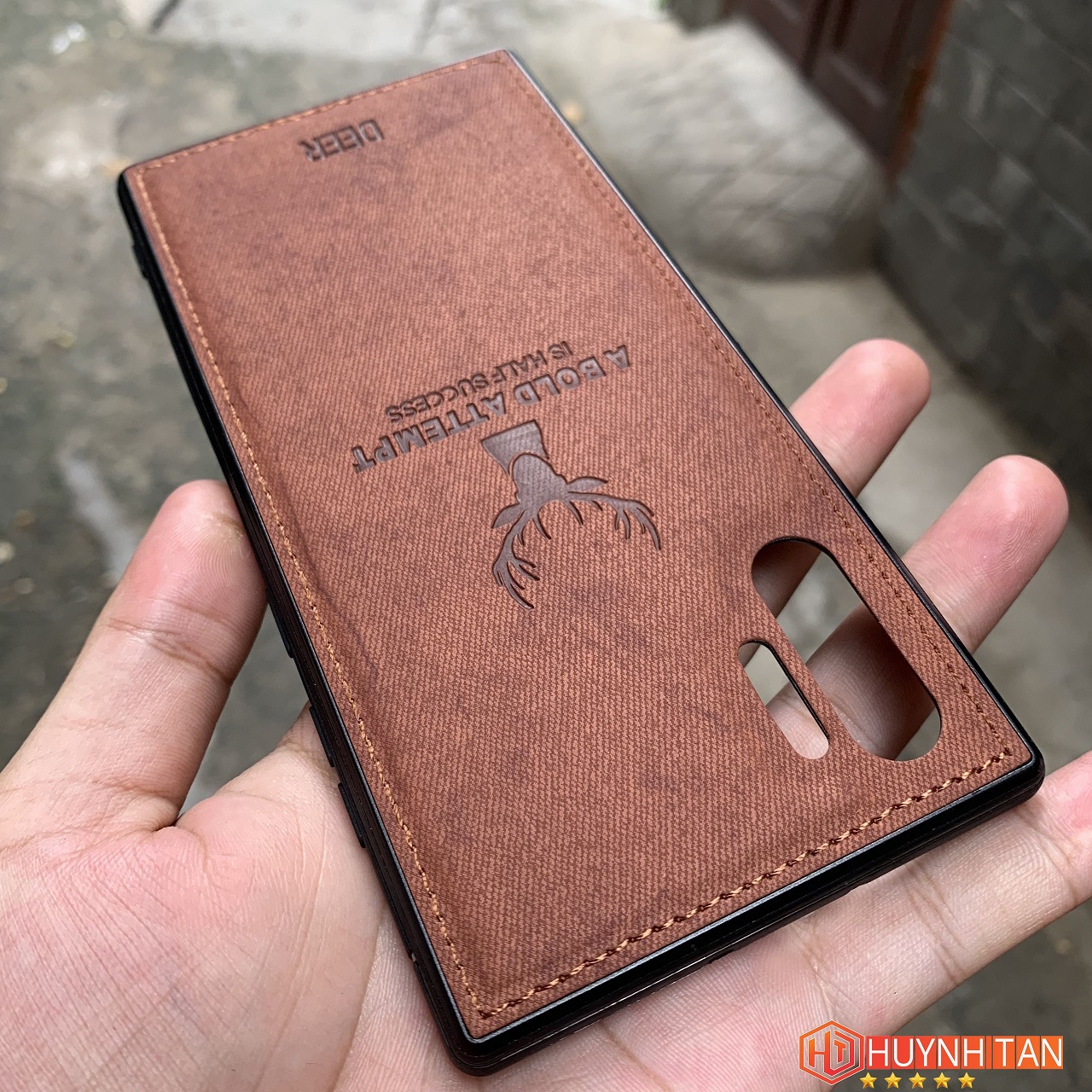 Ốp lưng Samsung Galaxy Note 10 Pro vải Jean khắc hình Nai 3D