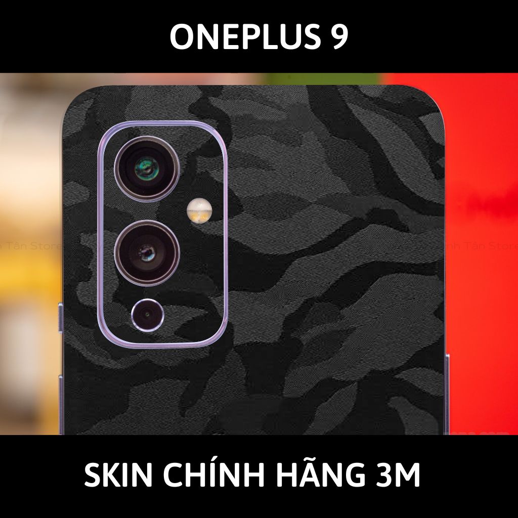 Skin 3m Oneplus 9R, 9 Pro, 9 full body và camera nhập khẩu chính hãng USA phụ kiện điện thoại huỳnh tân store - Camo Black - Warp Skin Collection