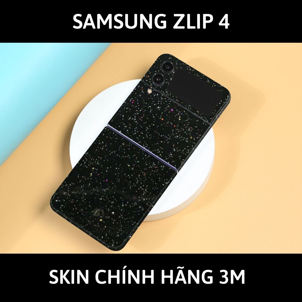 Skin 3m samsung galaxy Z Flip 4, Z Flip 3, Z Flip full body và camera nhập khẩu chính hãng USA phụ kiện điện thoại huỳnh tân store - Black Galaxy - Warp Skin Collection