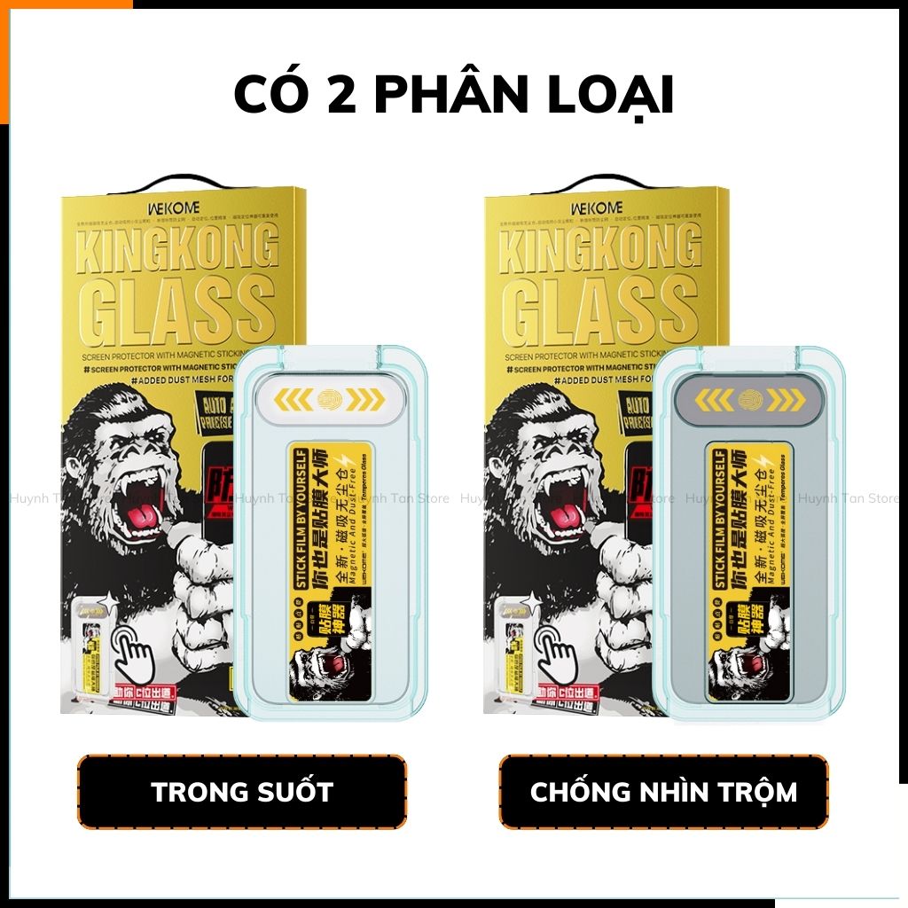 Cường lực khung tự dán KINGKONG iphone 16 Pro Max ip 15 14 13 12 pro chính hãng WEKOME  [WTP-034/057]