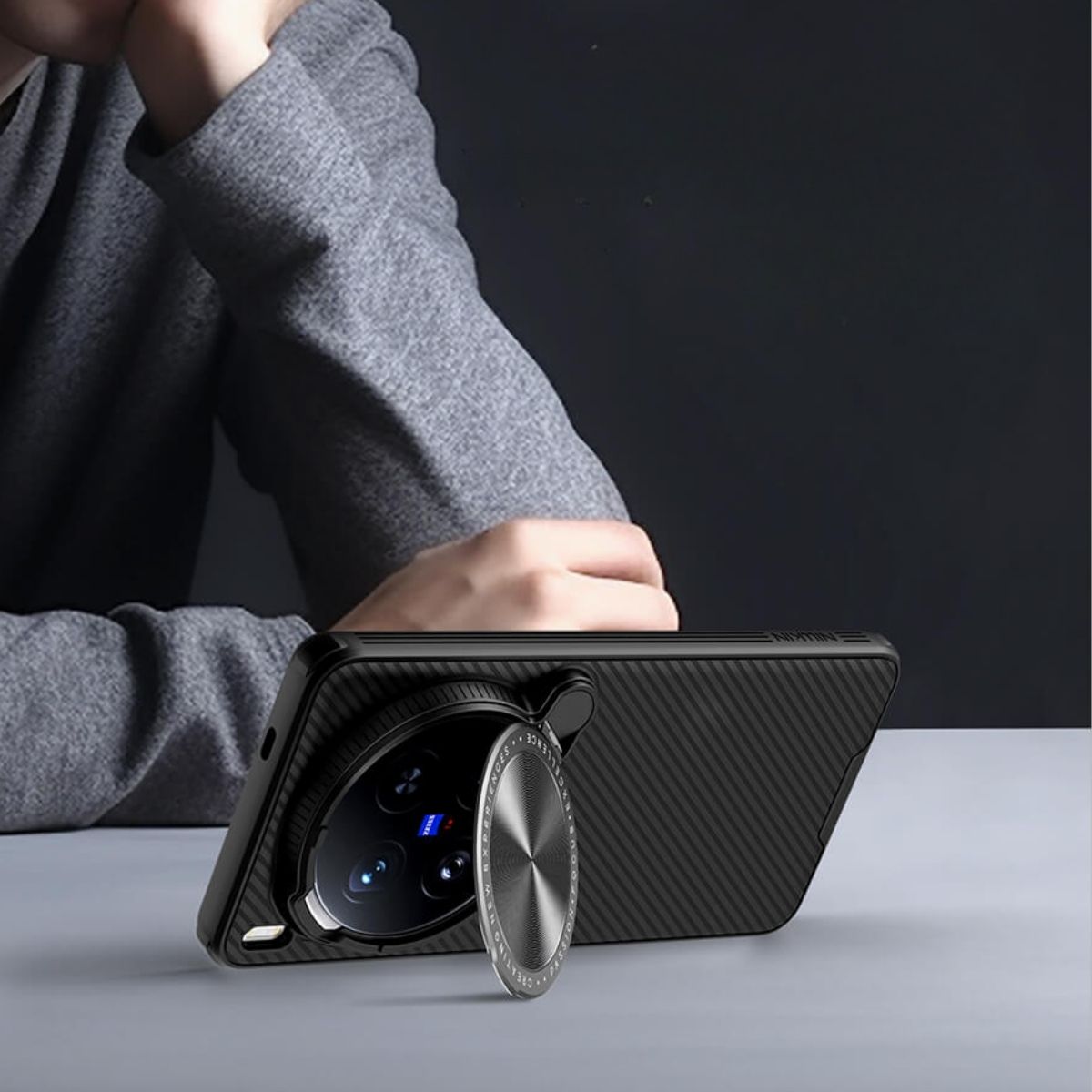 Ốp lưng Vivo X200 Ultra giá đỡ điện thoại bảo vệ camera chống sốc Nillkin CamShield ProP