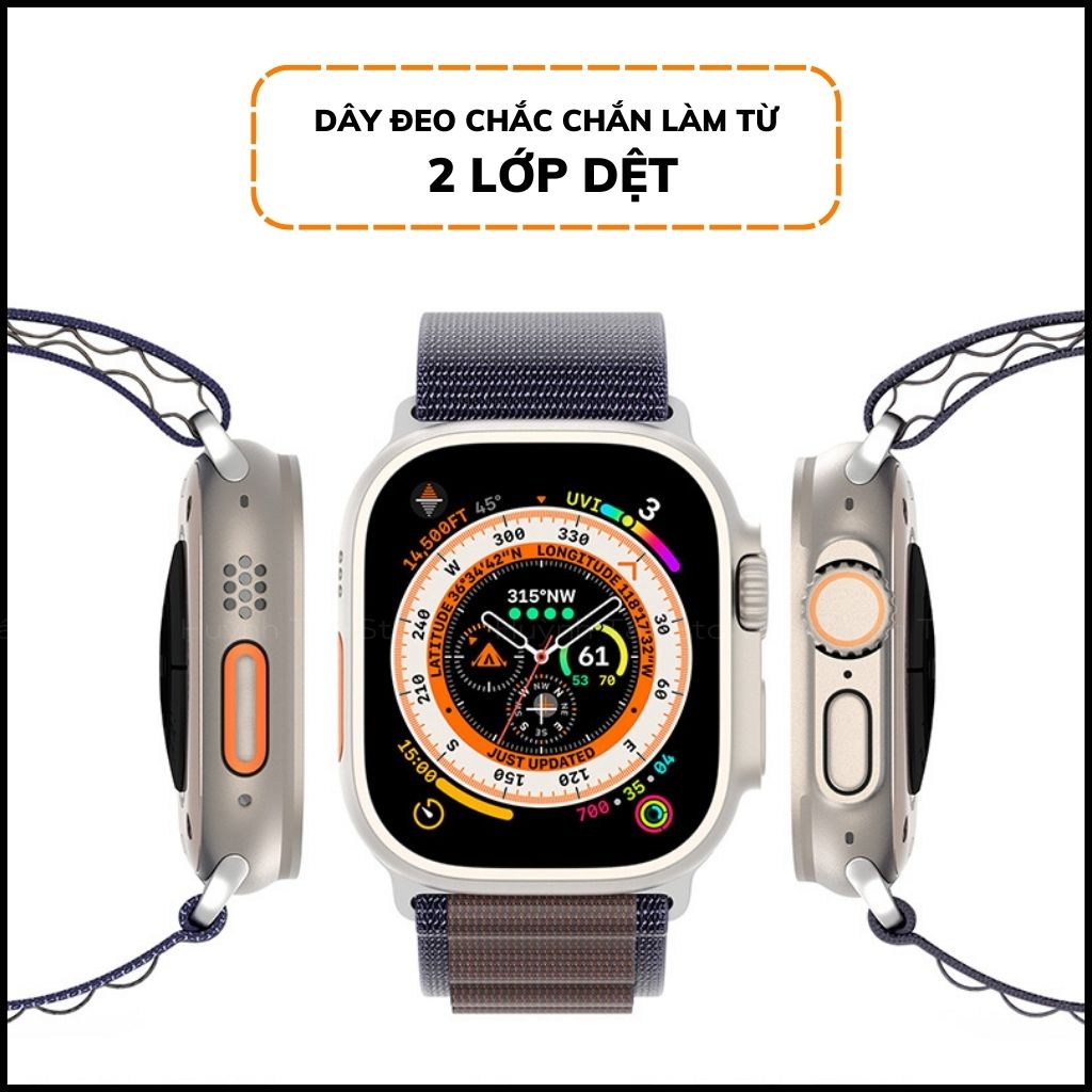 Dây đồng hồ thông minh apple watch series 9 8 7 6 5 4 3 se ultra chất liệu dệt nylon cao cấp gs series chính hãng duxducis