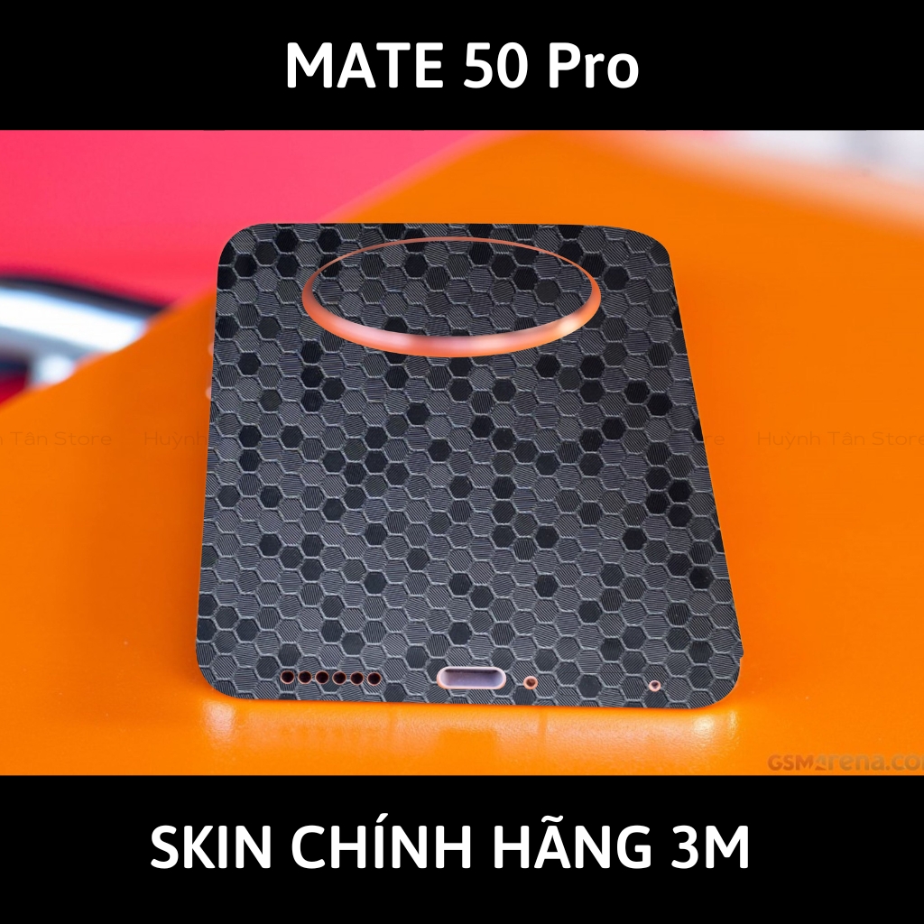 Dán skin điện thoại Huawei Mate 50 Pro full body và camera nhập khẩu chính hãng USA phụ kiện điện thoại huỳnh tân store - Honeycomb Black - Warp Skin Collection