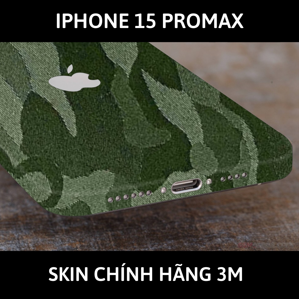Dán skin điện thoại Iphone 15 Pro Max full body và camera nhập khẩu chính hãng USA phụ kiện điện thoại huỳnh tân store - Camo Green - Warp Skin Collection