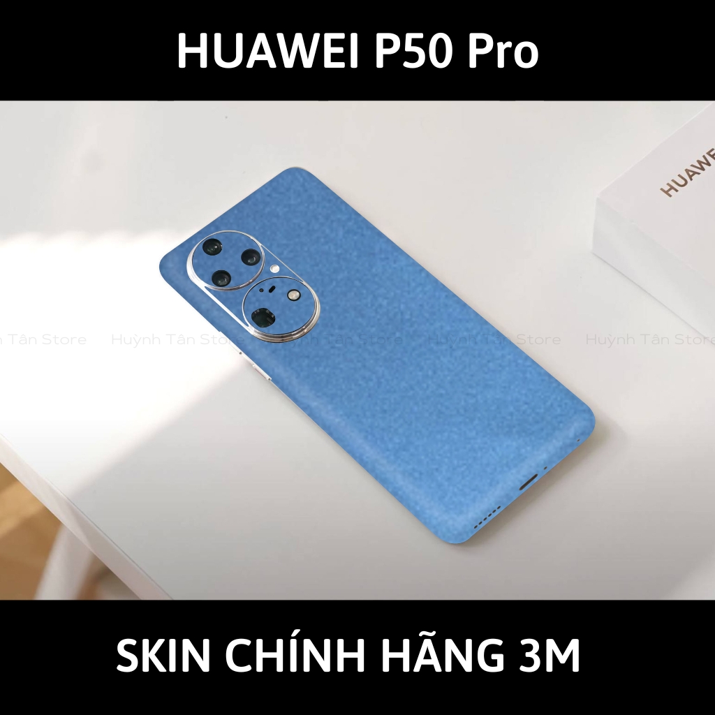 Dán skin điện thoại Huawei P50 Pro full body và camera nhập khẩu chính hãng USA phụ kiện điện thoại huỳnh tân store - Dove Blue Metallic - Warp Skin Collection