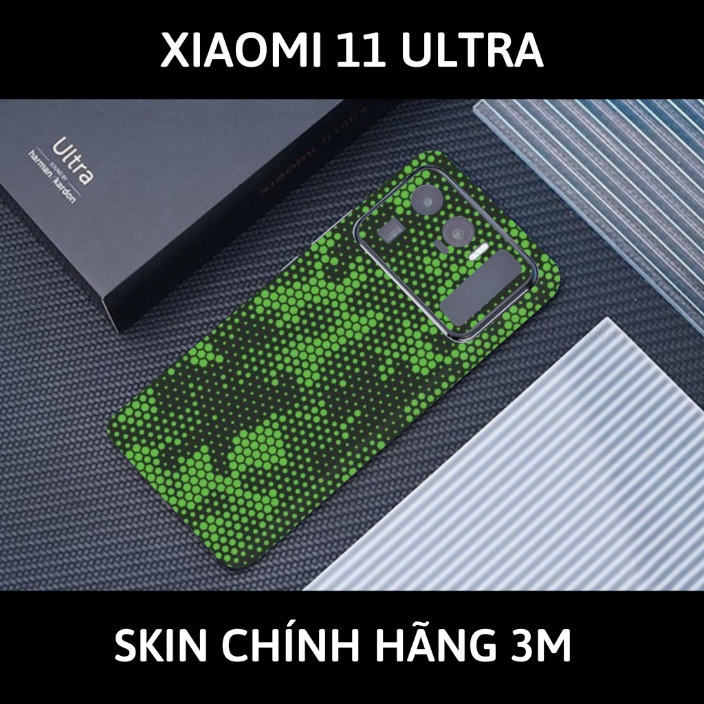 Skin 3m Mi 11 Ultra full body và camera nhập khẩu chính hãng USA phụ kiện điện thoại huỳnh tân store - Mamba Green - Warp Skin Collection