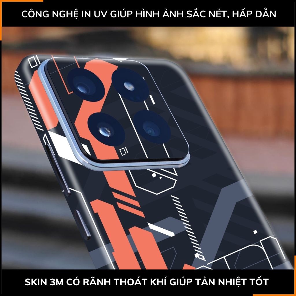 Dán skin điện thoại Xiaomi Mi 14 , Mi 14 Pro full body và camera nhập khẩu chính hãng USA in hình TECHNOLOGIC - SKD T08 phụ kiện điện thoại huỳnh tân store