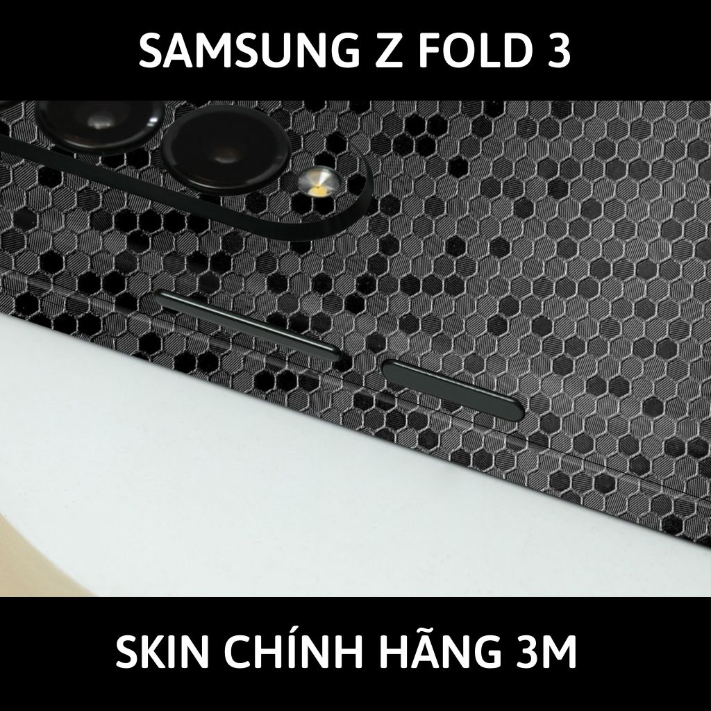 Skin 3m samsung galaxy Z Fold 4, Z Fold 3, Z Fold 2 full body và camera nhập khẩu chính hãng USA phụ kiện điện thoại huỳnh tân store - Hexis Honeycomb Black- Warp Skin Collection