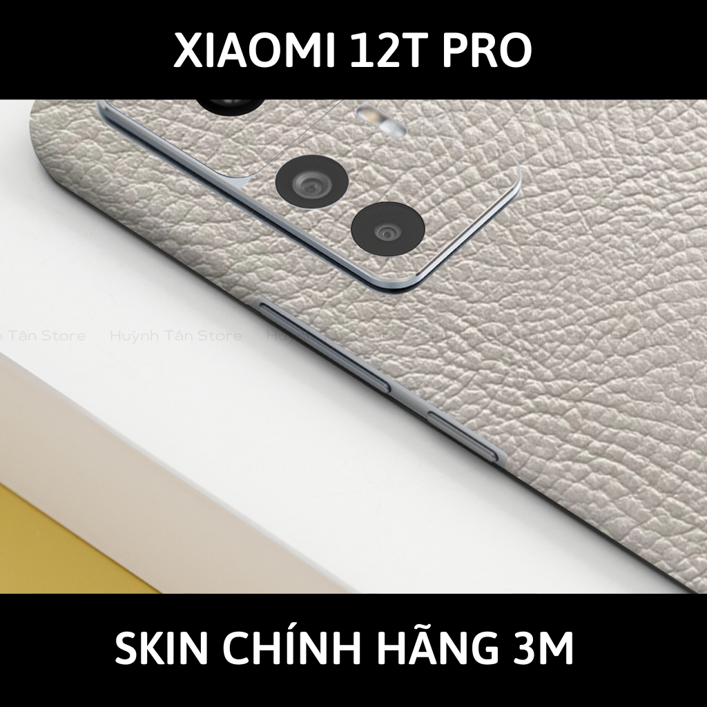 Skin 3m Mi 12T, Mi 12T Pro, K50 Ultra full body và camera nhập khẩu chính hãng USA phụ kiện điện thoại huỳnh tân store - Hexis Grey Leather - Warp Skin Collection