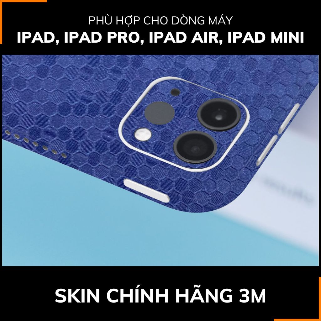 Dán skin ipad , ipad pro, ipad air , ipad mini full body và camera chính hãng 3M - HONEYCOMB BLUE  - SK-B11-04 phụ kiện điện thoại huỳnh tân store
