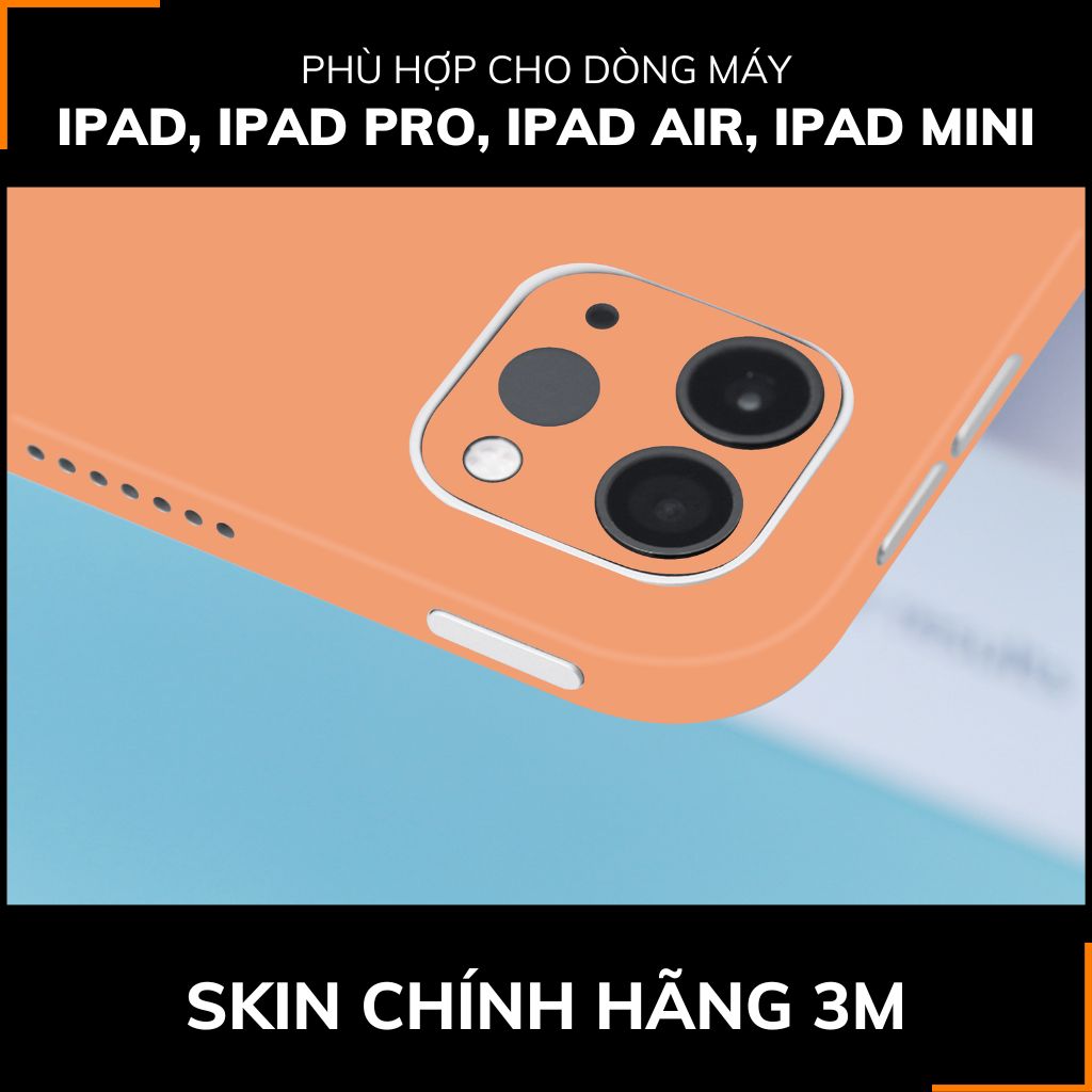Dán skin ipad , ipad pro, ipad air , ipad mini full body và camera chính hãng 3M - PASTEL ORANGE -  SK A02 07 phụ kiện điện thoại huỳnh tân store