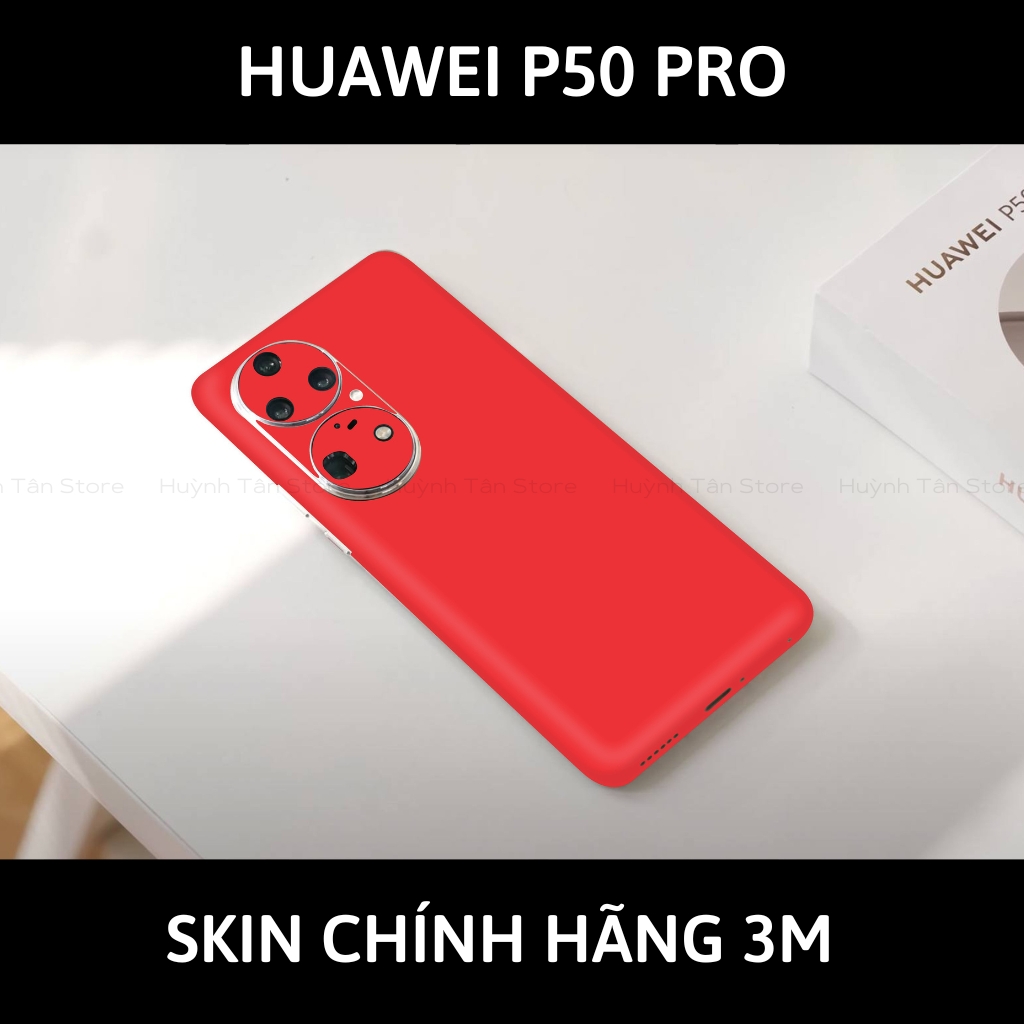 Dán skin điện thoại Huawei P50 Pro full body và camera nhập khẩu chính hãng USA phụ kiện điện thoại huỳnh tân store - Matte Red - Warp Skin Collection