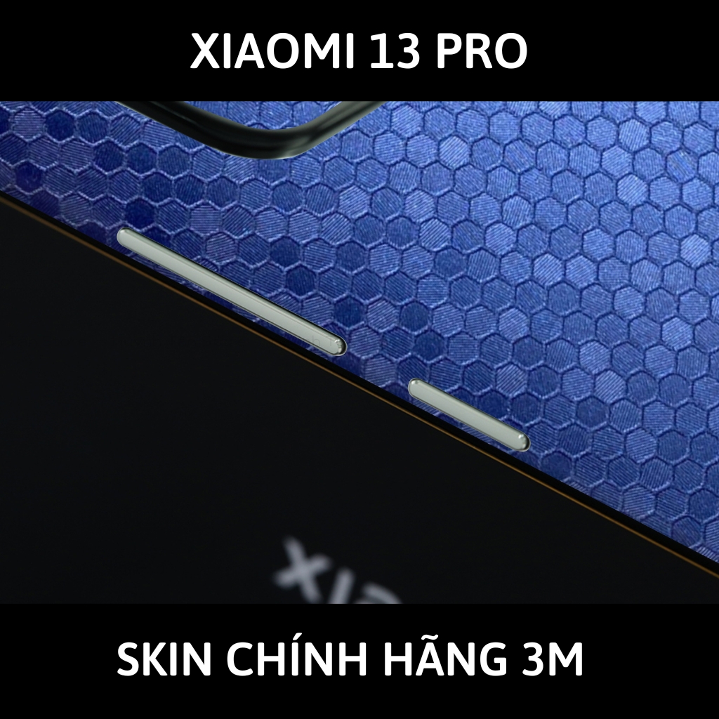 Skin 3m Mi 13 Ultra, Mi 13 Pro, Mi 13  full body và camera nhập khẩu chính hãng USA phụ kiện điện thoại huỳnh tân store - Oracal Honeycomb Blue - Warp Skin Collection