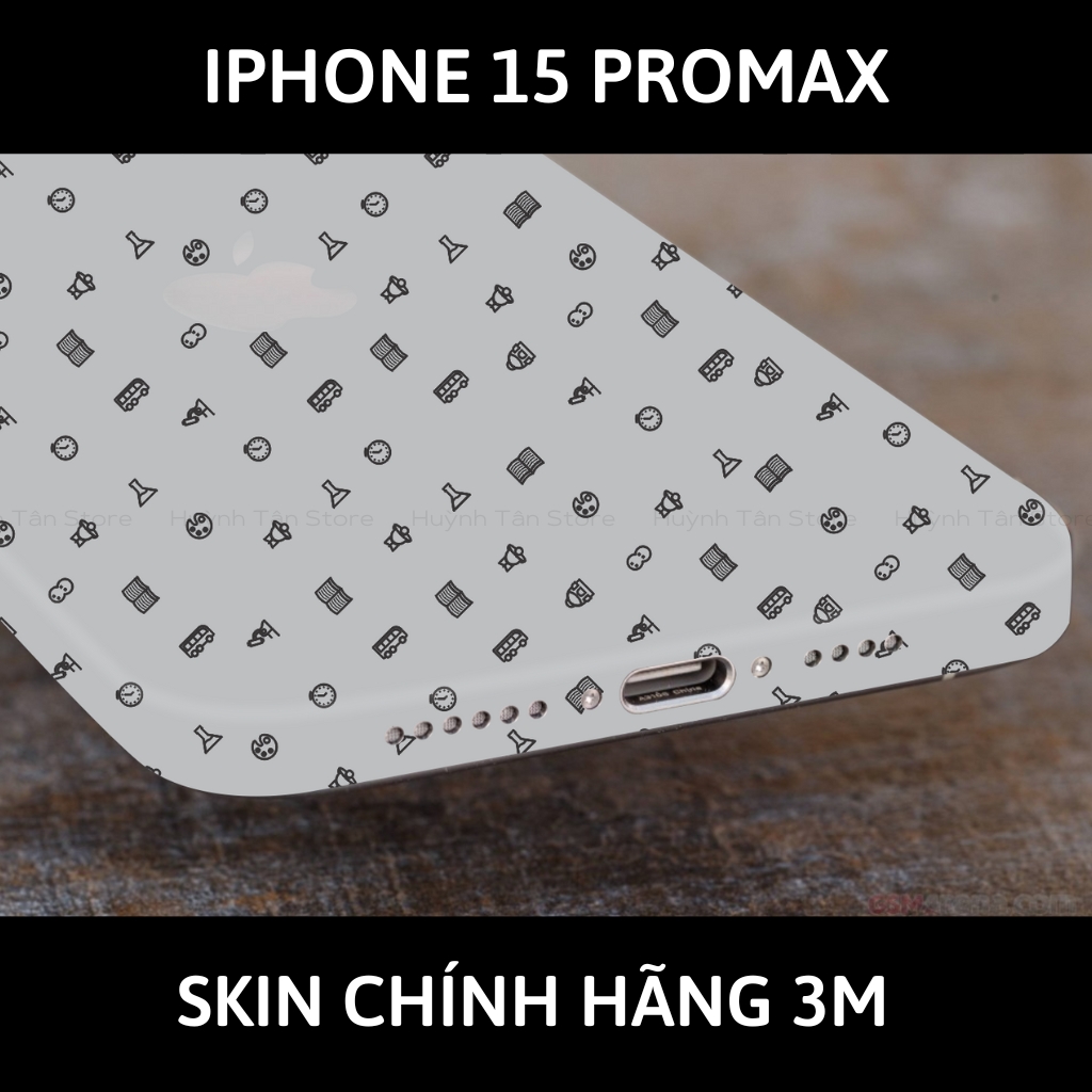 Dán skin điện thoại Iphone 15 Pro Max full body và camera nhập khẩu chính hãng USA phụ kiện điện thoại huỳnh tân store - Sticker Grey - Warp Skin Collection